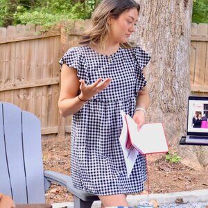 B&W Gingham Babydoll Dress | UGA